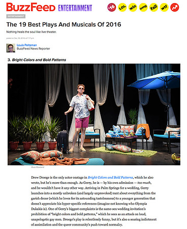 Drew Droege in NY Times Crictic's Pick "Bright Colors Bold Patterns"