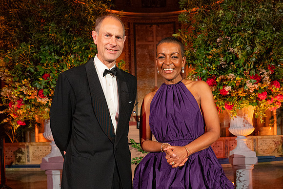 His Royal Highness The Prince Edward, The Duke of Edinburgh and Adjoa Andoh at a Royal Gala Dinner