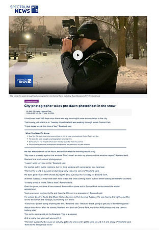Russ featured on NY1 News photographing NY's first snowstorm in 2 years. Full story here: http://tinyurl.com/3b26cw3m