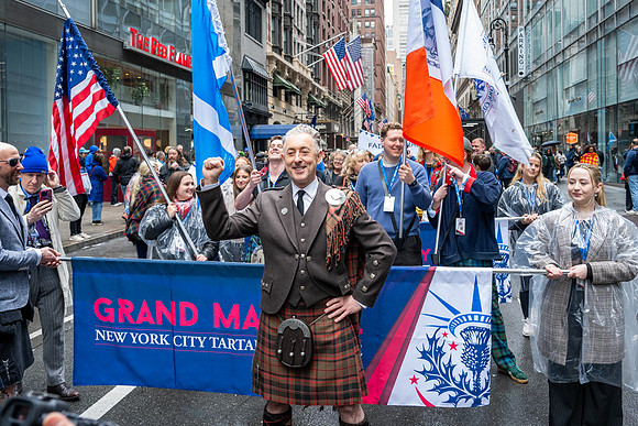 Actor Alan Cumming leading the Tartan Parade