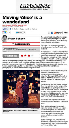 "I Heart Alice Heat I" review in NY Post